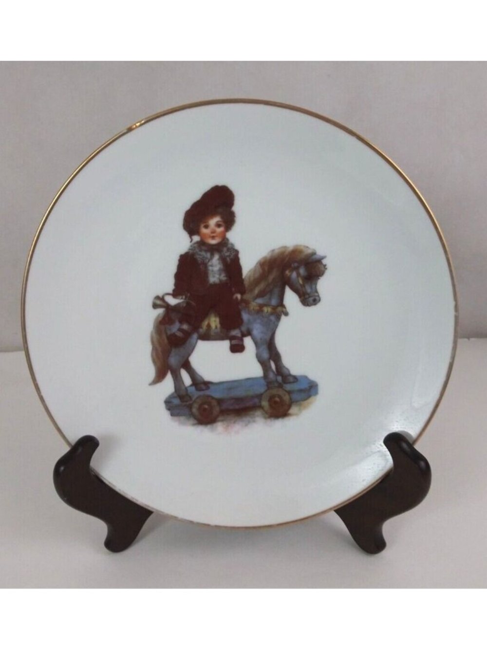 Vintage Homer Laughlin Boy On Rolling Horse 8.5" Decorative Plate